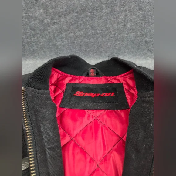 Snap On Canvas Jacket Mens XL Black Full Zip Multi Pocket Heavyweight - Picture 6 of 10